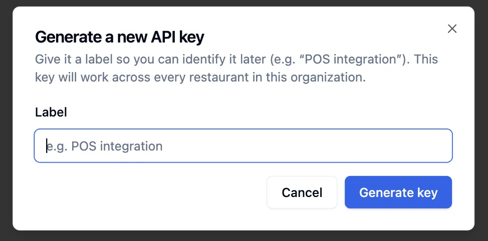 Generating a key from the Developer tab in the Honeycomb dashboard